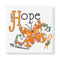 Stained Glass Butterfly MS Refrigerator Magnet