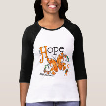 Stained Glass Butterfly Multiple Sclerosis Tee Shirts