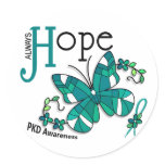 Stained Glass Butterfly PKD Round Stickers