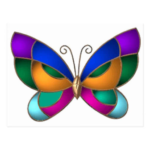 Stained Glass Butterfly Post Card