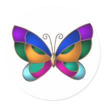 Stained Glass Butterfly stickers by fstasu54 Stained Glass Butterfly stickers