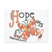 Stained Glass Butterfly Uterine Cancer Post Card