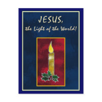 Stained glass candle postcards