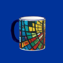 Stained Glass Christian Cross Coffee Mug art
