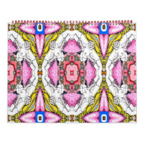 artsprojekt, calendar, 2011, stained, glass, insight, inspiring, new, age, cool, drawing, medieval, flowers, stars, line, swirl, blue, geometry, lens, fractal, symmetrical, kaleidoscope, art, abstract, project, patricia, vidour, pattern, textile, modern, contemporary, design, interior, decor, wall, illustration, cross, multiple, optical, painting, Calendar with custom graphic design