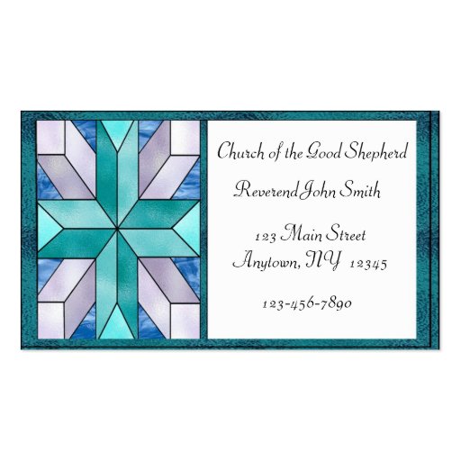 Stained Glass Cross Business Card (front side)