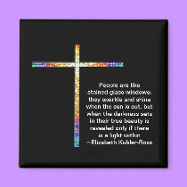 Stained Glass Cross - magnet magnets