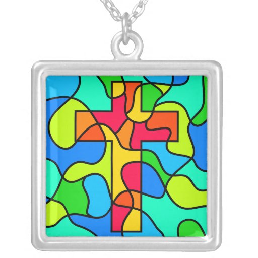 Glass Cross Necklace