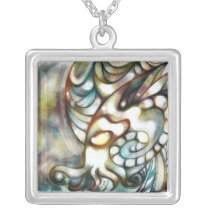 Stained Glass Cthulhu Pendant necklaces