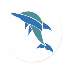 Stained Glass Dolphin stickers