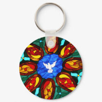 Stained Glass Dove keychains