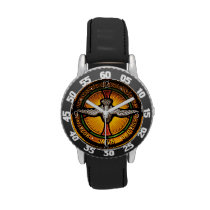Stained glass dove wristwatch at Zazzle