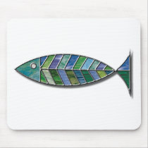 Stained Glass Fish mousepads