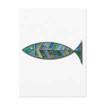 Stained Glass Fish Postcard