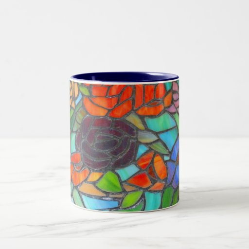 Stained Glass Floral Coffee Mug