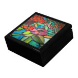 Stained Glass Floral Keepsake Box
