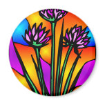 Stained Glass Flower Art   #544 magnets
