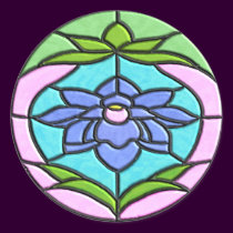 STAINED GLASS FLOWER by SHARON SHARPE stickers