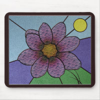 Stained Glass Flower Mousepad mousepad