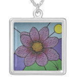 Stained Glass Flower Necklace