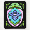 STAINED GLASS FLOWER OVAL by SHARON SHARPE mousepads by sharonsharpe STAINED GLASS FLOWER OVAL by SHARON SHARPE mousepads