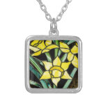 STAINED GLASS FLOWERS PERSONALIZED NECKLACE