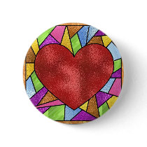 Stained Glass Heart buttons by SweetRascal Stained Glass Heart buttons