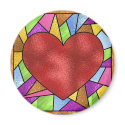 Stained Glass Heart magnets