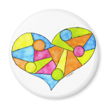 Stained Glass Heart Refrigerator Magnets