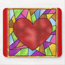 Stained Glass Heart mousepads by SweetRascal Stained Glass Heart mousepads