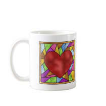Stained Glass Heart mugs by SweetRascal Stained Glass Heart mugs
