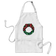 Stained Glass Holiday Wreath Aprons