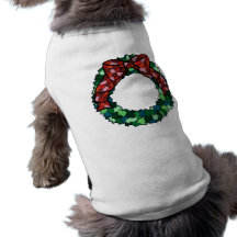 Stained Glass Holiday Wreath Pet Tee