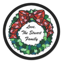 Stained Glass Holiday Wreath stickers