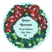 Stained Glass Holiday Wreath stickers