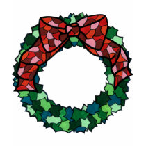 Stained Glass Holiday Wreath t-shirts