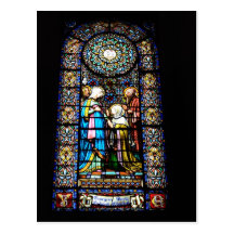 Stained Glass in Montserrat Postcard