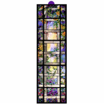Stained Glass Lattice Flowers Ornament Photo Cutout
