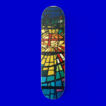 Stained Glass Light Prism colors Skateboard deck