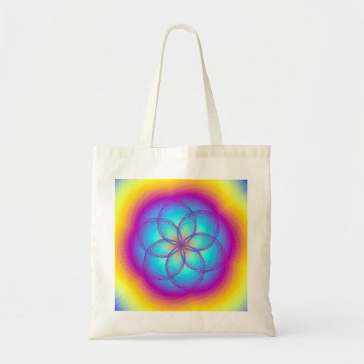 Stained Glass Lotus Budget Tote Bag