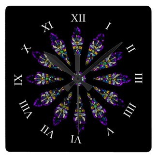 Stained Glass Mandala Wall Clock