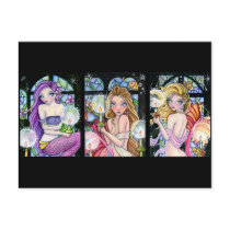Stained Glass Mermaid Series - Postcard