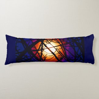 Stained Glass Moon Abstract Body Pillow