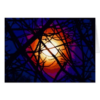Stained Glass Moon Abstract