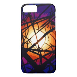 Stained Glass Moon Abstract iPhone 7 Case