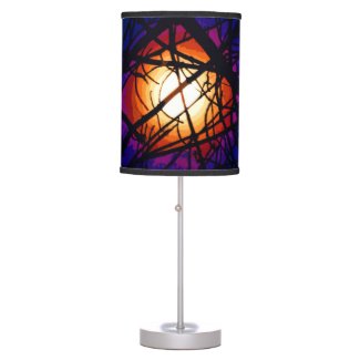 Stained Glass Moon Abstract Lamp