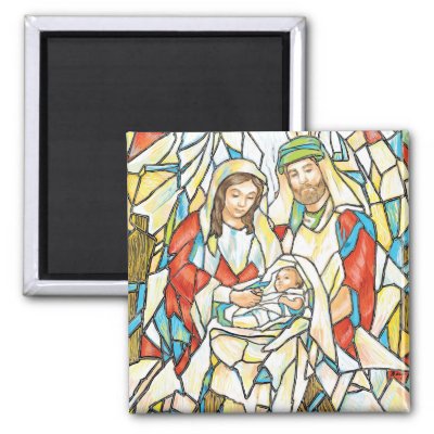 stained glass paint. Stained Glass Nativity