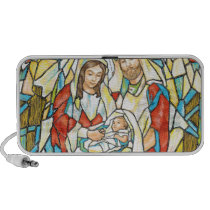 Stained Glass Nativity Painting speakers