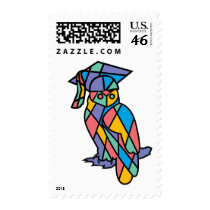 Stained Glass Owl Postage Stamp