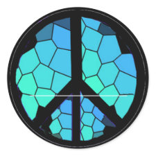 Stained Glass Peace Symbol Bookplates sticker